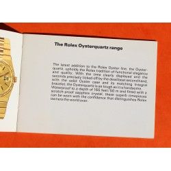 ROLEX Vintage livret, manuel, notice 1979 montres OYSTERQUARTZ & DAY DATE 17000, 17013, 19019, 19018