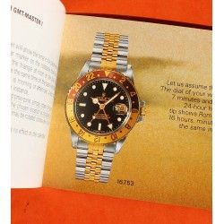 ROLEX VINTAGE COLLECTOR 1986 LIVRET MONTRES GMT MASTER 16750, 16758, 16753, 16760 BOOKLET, MANUEL, MODE D'EMPLOI 