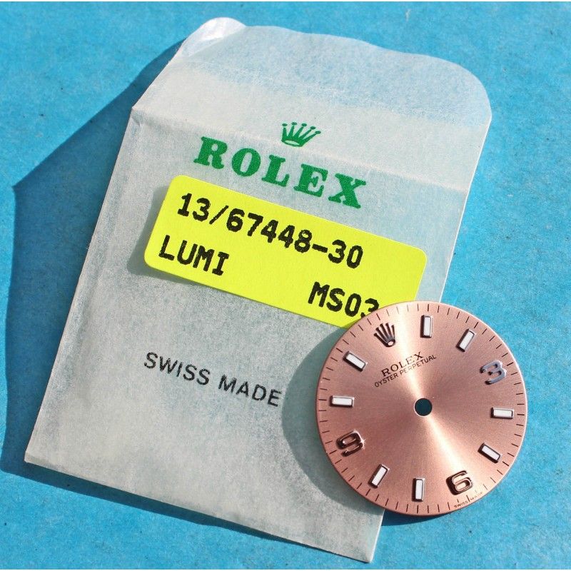 ROLEX CADRAN SAUMON, ROSE, 3-6-9 Montre Dames Oyster Perpetual Ref 176200 Ø26mm