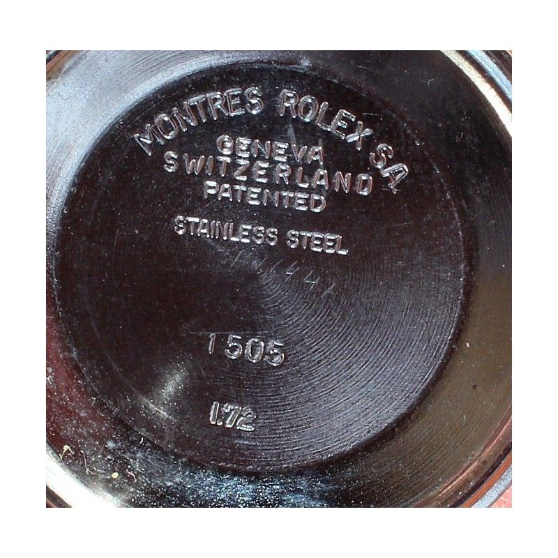 ROLEX VINTAGE 1964 MONTRES OYSTER PERPETUAL DATE 1500 FOND ACIER VISSE CASEBACK