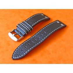  Genuine Leather "Flieger" Riveted Buffalo Leather Vintage Aviator Watch Strap 20mm