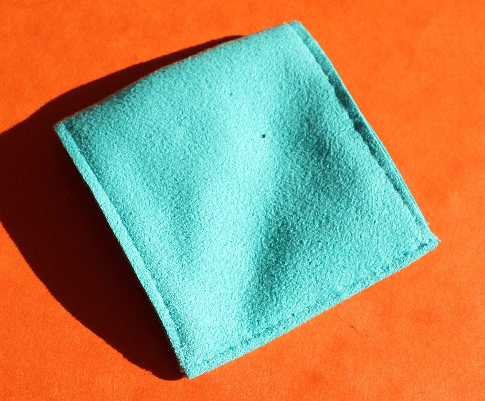 TIFFANY & Co TURQUOISE LUXURY SUEDE ENVELOPE SNAP