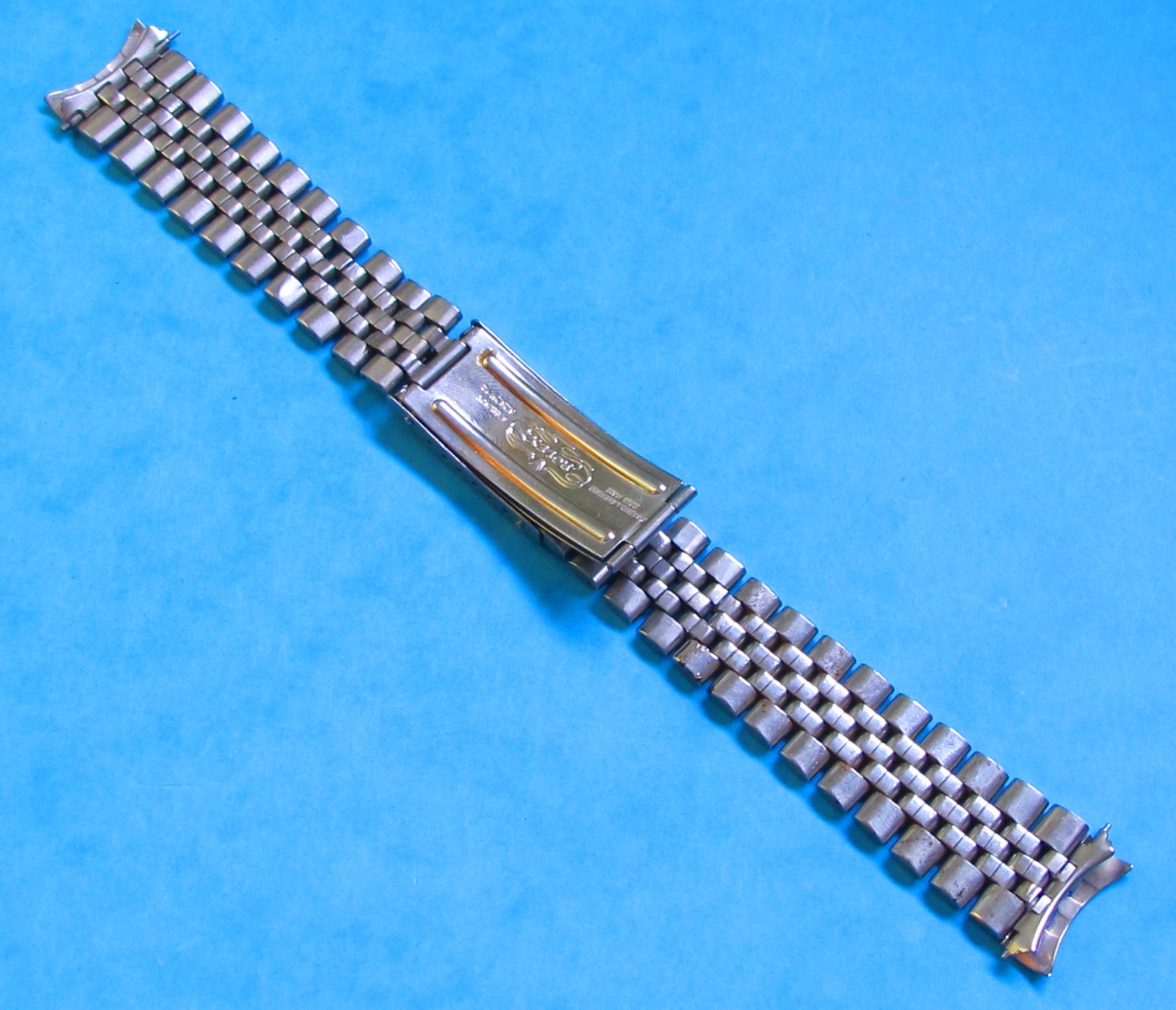 1972 Authentic 19mm Mens Rolex Stainless Steel Jubilee Bracelet Vintage