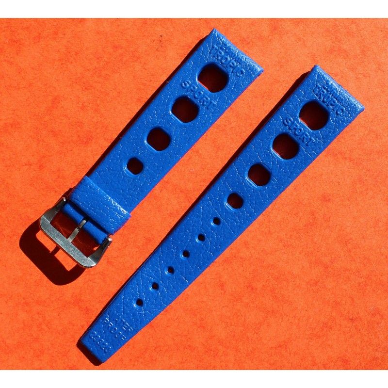 Vintage Genuine Collectible Blue Swiss 20mm Tropic strap dive band big