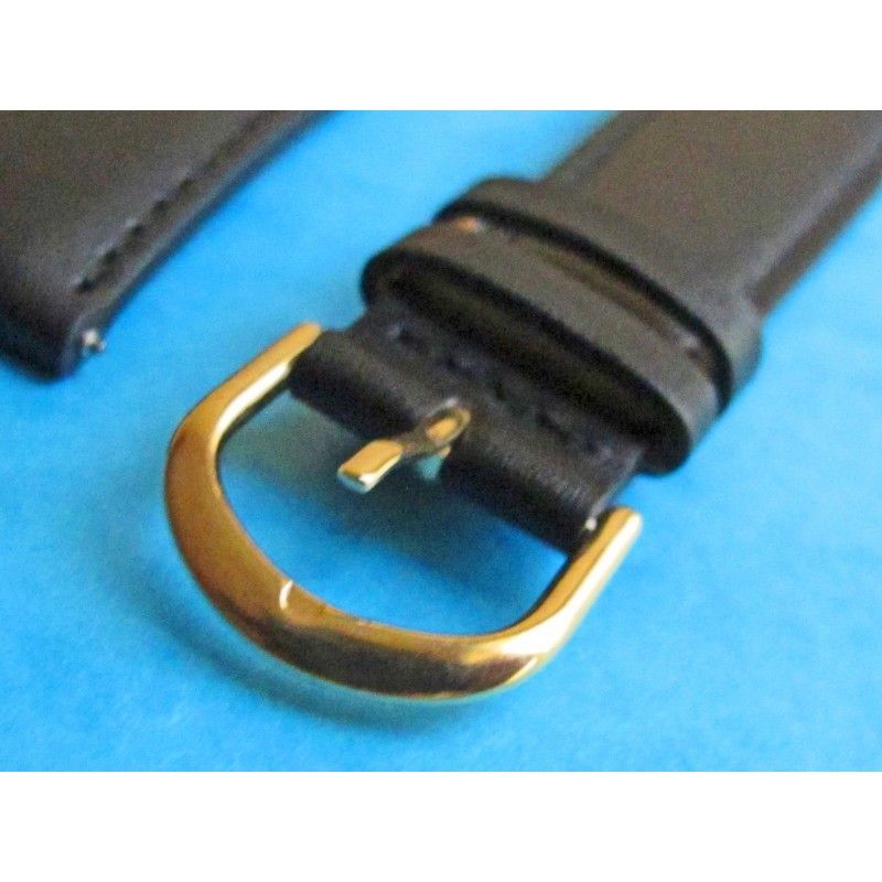 GENUINE BLACK LEATHER BRACELET STRAP 20mm