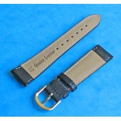 GENUINE BLACK LEATHER BRACELET STRAP 20mm