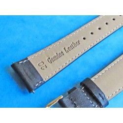 GENUINE BLACK LEATHER BRACELET STRAP 20mm