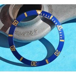 ROLEX RARE INSERT GRADUE LUNETTE BLEU MONTRE SUBMARINER DATE 16613, 16618, 16803, 16808 PERLE LUMINOVA