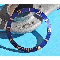 ROLEX RARE INSERT GRADUE LUNETTE BLEU MONTRE SUBMARINER DATE 16613, 16618, 16803, 16808 PERLE LUMINOVA