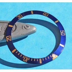 ROLEX RARE INSERT GRADUE LUNETTE BLEU MONTRE SUBMARINER DATE 16613, 16618, 16803, 16808 PERLE LUMINOVA