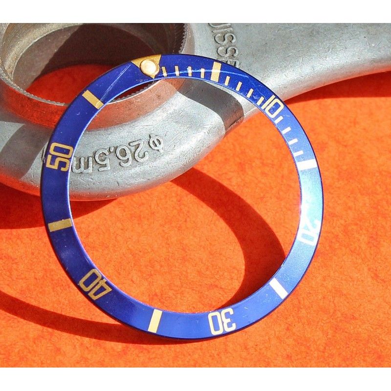 Rolex Cute 90's Dark Blue color Submariner Tutone 16803, 16613, 16808, 16618, Gold Watch Bezel Insert Part