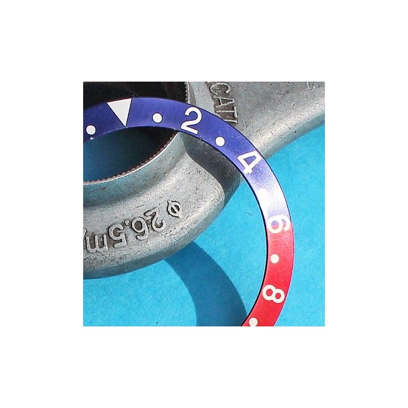 Rolex Ultra Faded GMT Master 1675, 16750, 16753, 16758 Pepsi Blue & Red color Bezel Watch Insert Part 24H