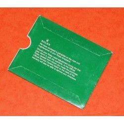 VINTAGE ROLEX GARANTY PAPER WATCH STORAGE SLEEVE CARD GREEN VINTAGE FROM 80's