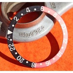 Rolex GMT Master watch Faded Serifs & Fat Font Coke Black & Pink Red color S/S 16700, 16710, 16760 Bezel 24H Insert Part