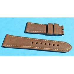 Original PANERAI manufactured OFFICINE LEATHER STRAP BEIGE COLOR 24mm STRAP WATCHES RADIOMIR, LUMINOR, MARINA