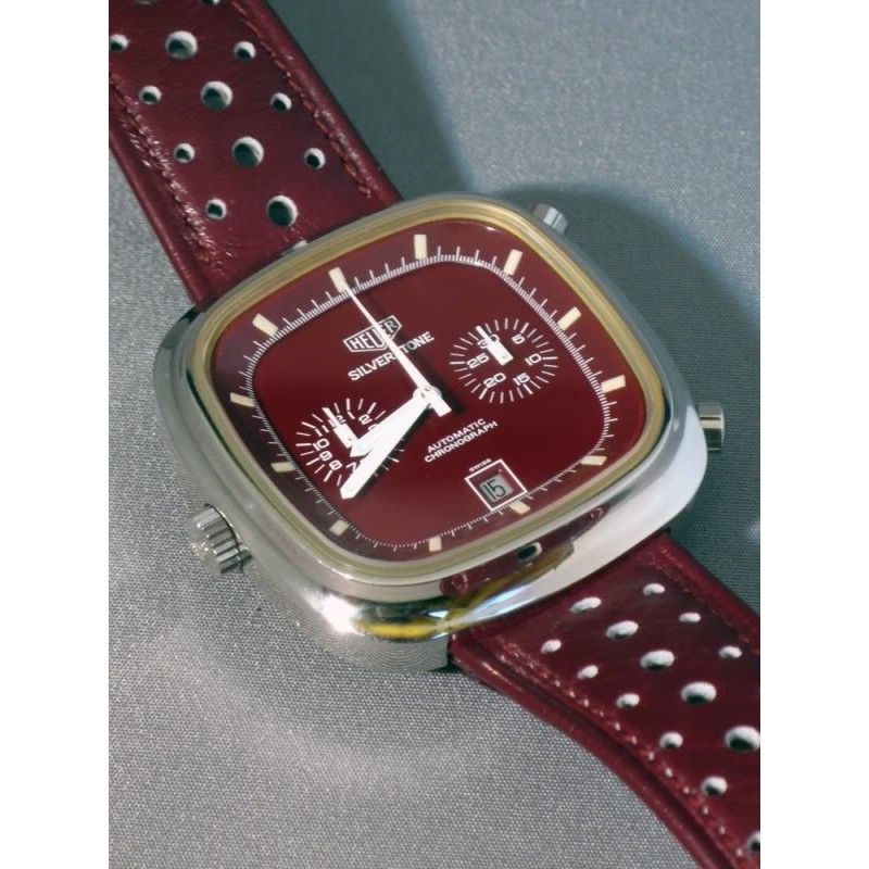 Bracelet De Montre Cuir Veau Noir 22mm – Boucle Noire, Modèle Chrono