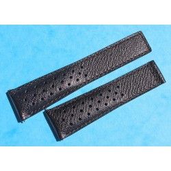 TAG Heuer Factory Monaco & Silverstone watches Black Calf Strap band Perforated bracelet 22mm ref FC6241