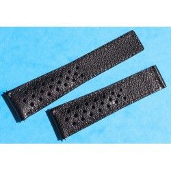 TAG Heuer Factory Monaco & Silverstone watches Black Calf Strap band Perforated bracelet 22mm ref FC6241