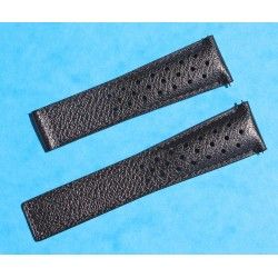 TAG Heuer Factory Monaco & Silverstone watches Black Calf Strap band Perforated bracelet 22mm ref FC6241