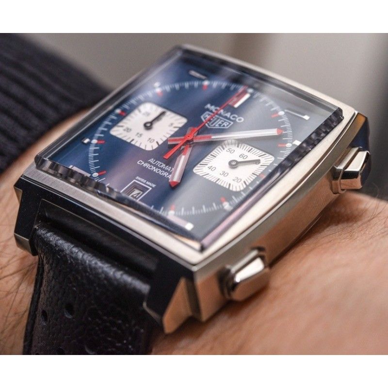 TAG Heuer Factory Monaco & Silverstone watches Black Calf Strap band ...