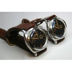 PANERAI OFFICINE VINTAGE 1995 AUTHENTIQUE BRACELET CUIR BEIGE 24mm MONTRES LUMINOR, RADIOMIR, MARINA PAM