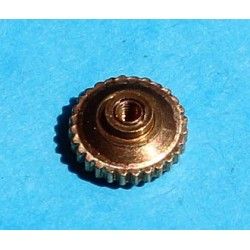 VINTAGE WRIST WATCH PART SCREW CROWN YELLOW GOLD 18KT Ø2.90mm 