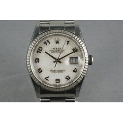 ROLEX CADRAN CRÈME & CHIFFRES ARABES OR BLANC MONTRES DATEJUST ref 16234 CAL 3035, 3135