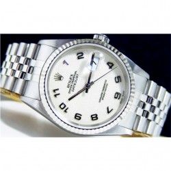 ROLEX CADRAN CRÈME & CHIFFRES ARABES OR BLANC MONTRES DATEJUST ref 16234 CAL 3035, 3135