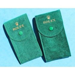 Rolex Lot de 2 étuis pochettes écrins Suédines Velours vert rangement montres Submariner, GMT, Explorer, Daytona, Yachtmaster