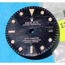 Vintage Rolex 16750, 16700 cadran noir brillant tritium patiné montres GMT MASTER cal auto 3075 