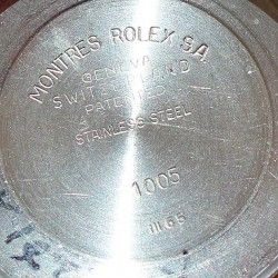 Rolex Fond, caseback vissé acier Montres Vintages Rolex Oyster Perpetual ref 1007