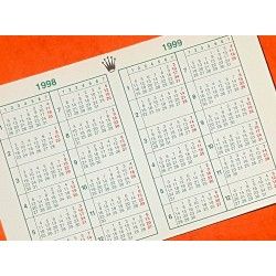 VINTAGE & COLLECTIBLE WATCH ROLEX CALENDAR CARD PAPER 1988-1989