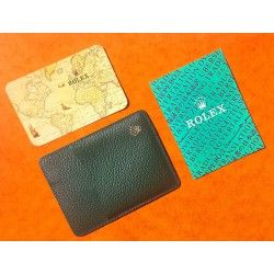 1996, 1997 Vintage Rolex Green Leather Business Card Wallet holded card and calendar + translation booklet