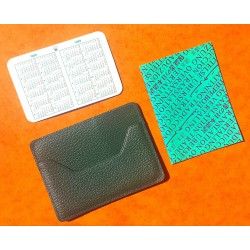 1996, 1997 Vintage Rolex Green Leather Business Card Wallet holded card and calendar + translation booklet