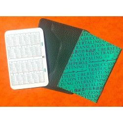 1996, 1997 Vintage Rolex Green Leather Business Card Wallet holded card and calendar + translation booklet