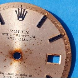 ROLEX VINTAGE 1966 CADRAN MONTRES DATEJUST 1603 OYSTER PERPETUAL PIE PAN ARGENT A RESTAURER