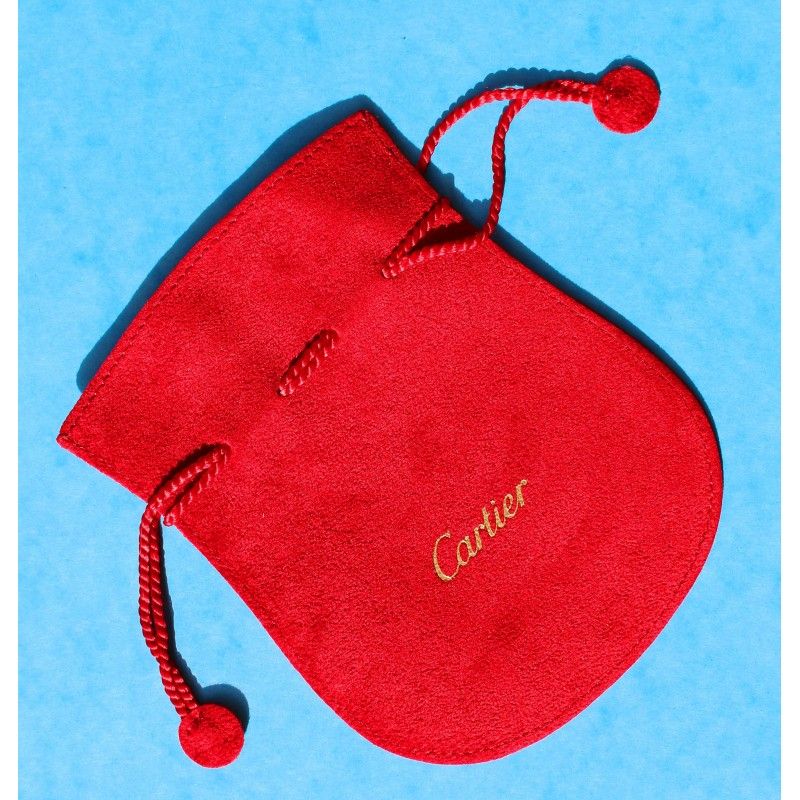 Original CARTIER Watches jewellers Suede red velvet pouch traveler's 