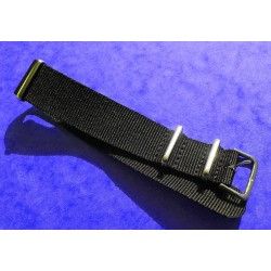 ROLEX BLACK NATO WATCH STRAP BRACELET 20mm SUBMARINER 5512, 5513, 1665, 16660, 14060, 16800, 168000, 5514, 5517, 5508