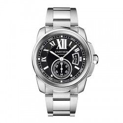 Cartier Authentique Cadran Noir montres Calibre de Cartier Automatique ref W7100016