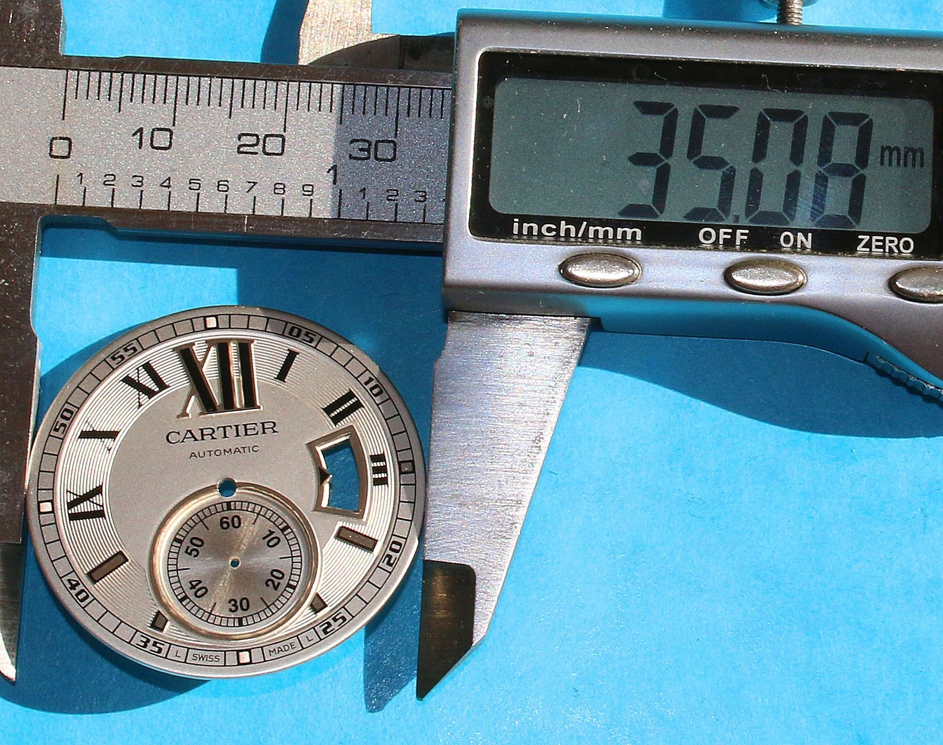 Cadran De Montre Gris Galbé 27.80 Mm - Compatible DAMA 10 1/2 520, Neuf