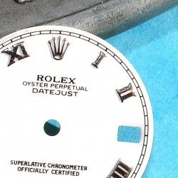 Rolex Cadran Blanc Chiffres Romains Montres Medium Oyster Perpetual Datejust ref 68000