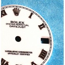 Rolex Cadran Blanc Chiffres Romains Montres Medium Oyster Perpetual Datejust ref 68000