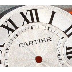 Cartier authentique Cadran Argent chiffres romains Ballon Bleu W69011Z4 Moyen Modèle