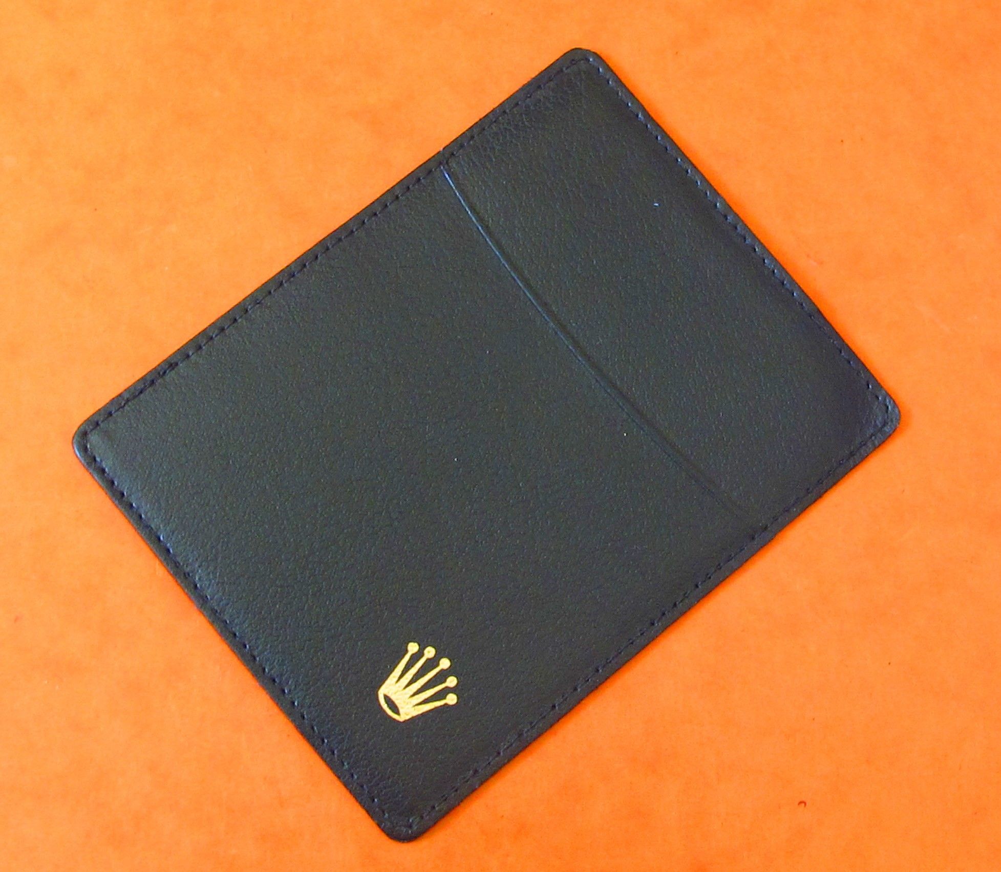 Rolex black leather credit card holder 