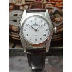 Rolex Rare Couronne, Remontoir Acier ROLEX OYSTER + 6mm Montres vintages Bubble Back ref 5011, 3406