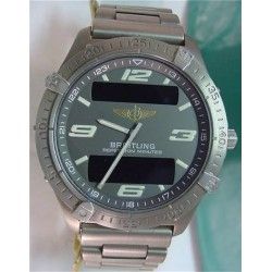 Breitling Rare Cadran Gris Quartz Montres Aerospace Ref E65062 de 1998