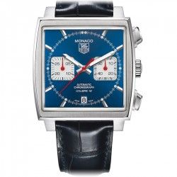 TAG HEUER MONACO WATCH DIAL BLUE SQUARE STEVE MCQUEEN BLACK DIAL /DATE/LUME