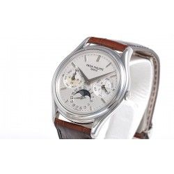 Patek Philippe Genève ref 3940p Rare Preowned Watch Dial MoonPhase, Perpetual Calendar Silver Color