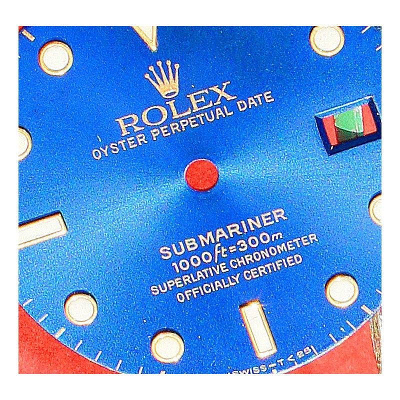 Rolex Factory 90's Original Mens 18K/SS Submariner date Blue Shades Tritium Dial 16613, 16613, 16808, 16083 tutone