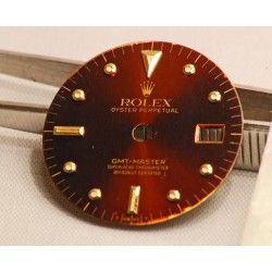 CADRAN GMT MASTER 16753 16758 MARRON CUIVRE OEIL DU TIGRE -NIPPLE DIAL-